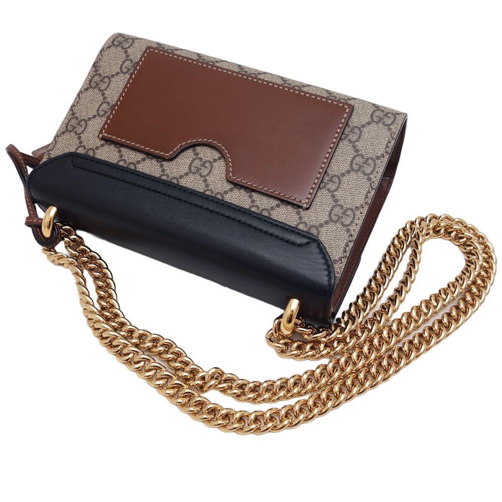 Gucci GG Supreme Padlock Small Chain Bag Black Beige - Picture 2 of 7